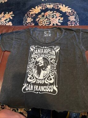 Janis Joplin 1969 San Francisco Graphic Tee - Black